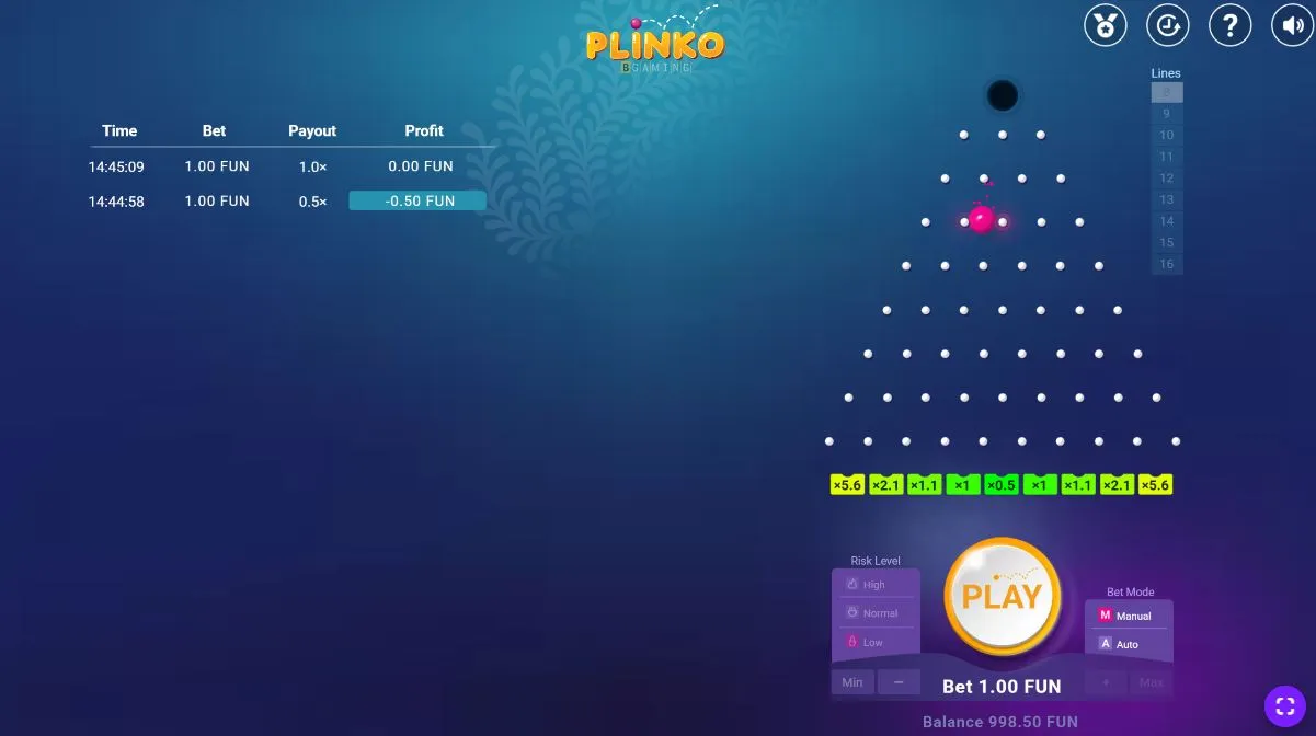 Verfügbarkeit einer offiziellen Plinko-App